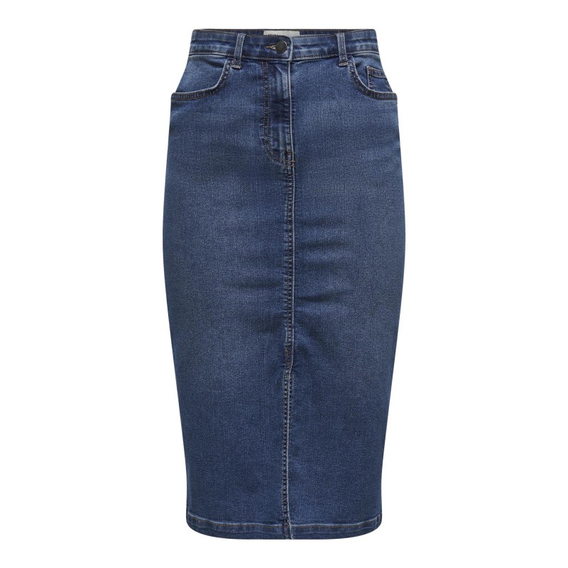 JDY Moon Højtaljede Midi Slit Skirt Mix Denim - Dark Blue Denim