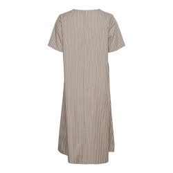 PIECES Pcpenny Kortærmet V-Neck Midi Kjole Camp Mm - Fossil