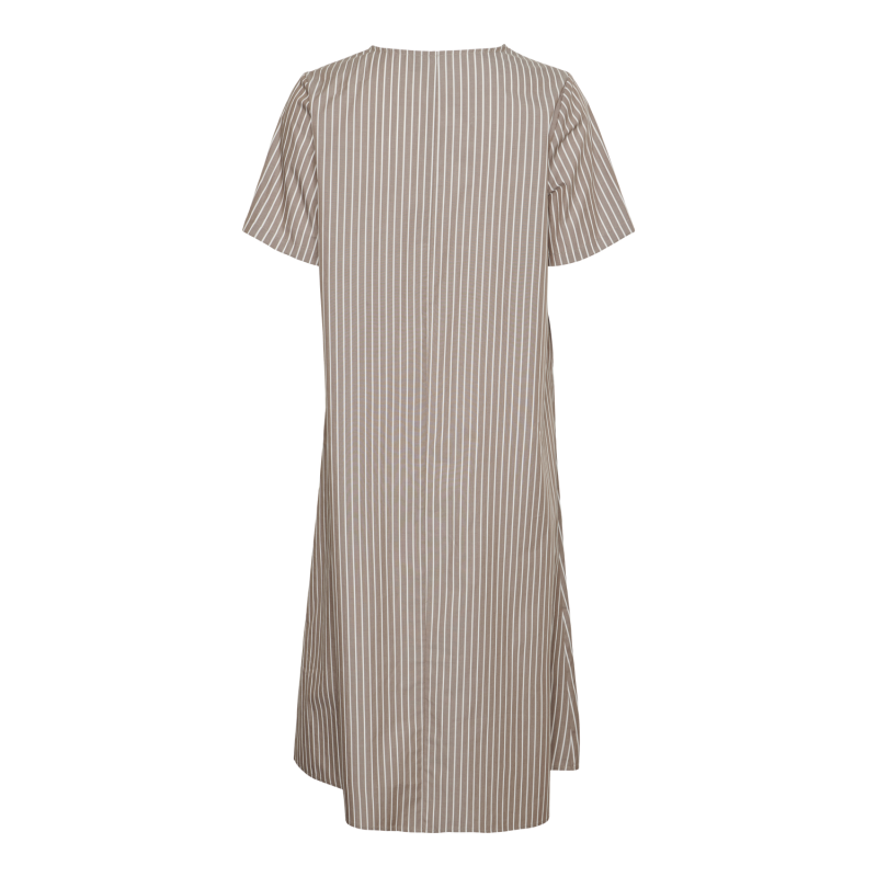 PIECES Pcpenny Kortærmet V-Neck Midi Kjole Camp Mm - Fossil