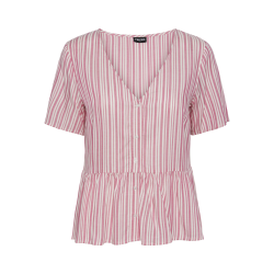 PIECES Pcalvina Kortærmet Button Down Top - Ibis Rose