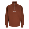 JACK & JONES Vesterbro Sweatshirt Kvart Lynlås - Brandy Brown