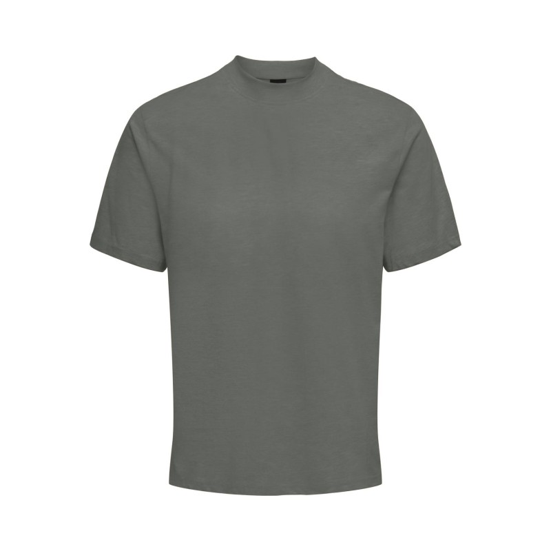 ONLY & SONS Otis Mock Hals T-shirt - Castor Gray