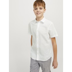 JACK & JONES Junior Hør S/S Skjorte - White
