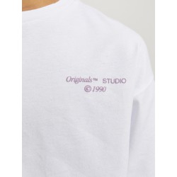JACK & JONES Junior Noho Ryg Grafisk T-shirt - Bright White