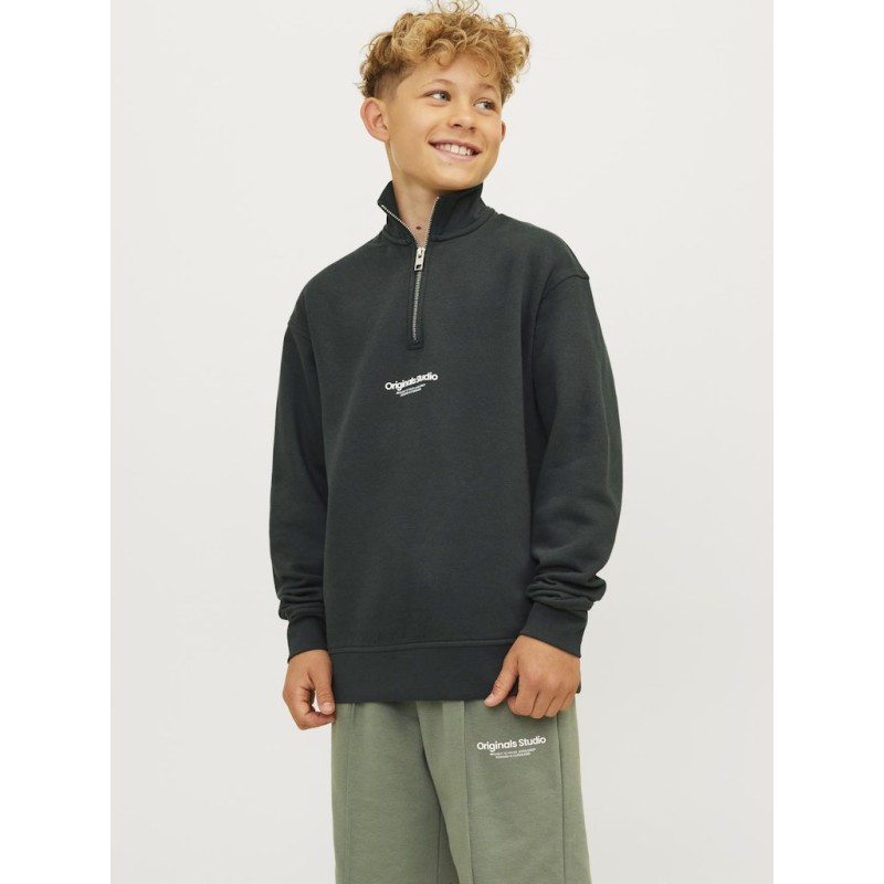 JACK & JONES Junior Vesterbro Sweat Kvart Lynlås - Forest River