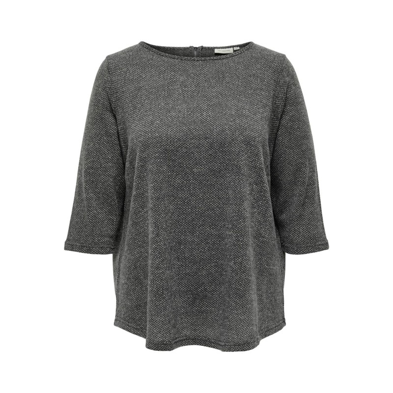 ONLY CARMAKOMA Martha 3/4 Top - Dark Grey Melange