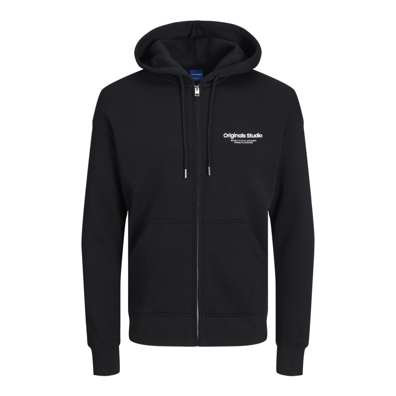 JACK & JONES Jorvesterbro Sweat Zip Hood  Pls - Sort