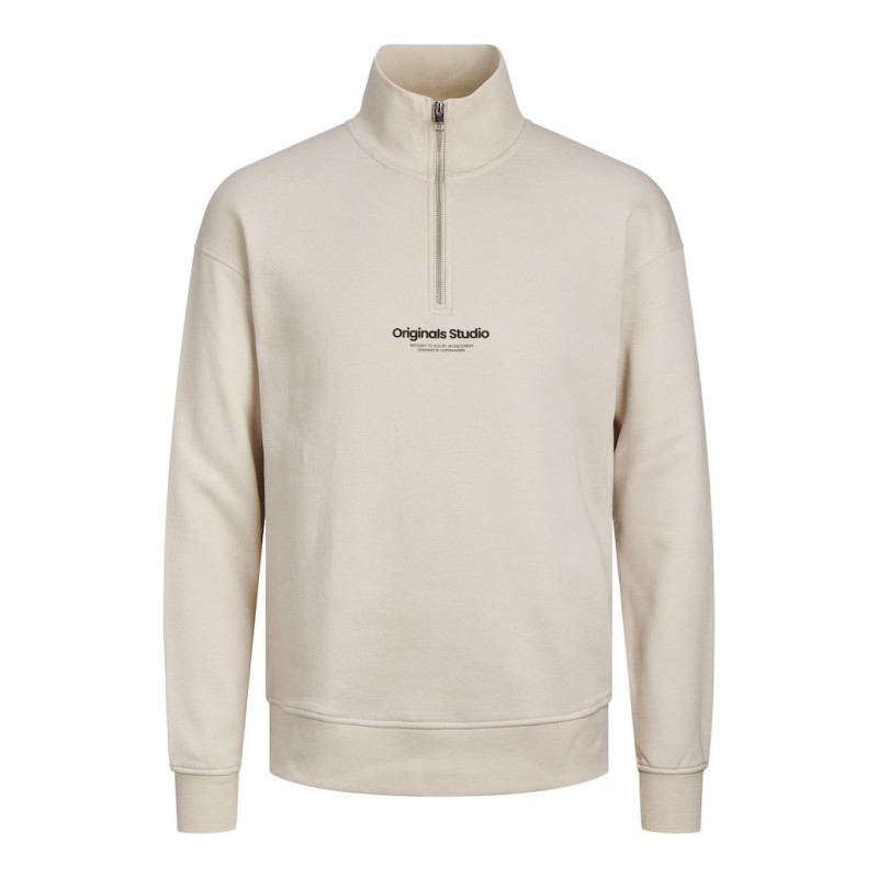 JACK & JONES Vesterbro Sweatshirt Kvart Lynlås - Moonbean