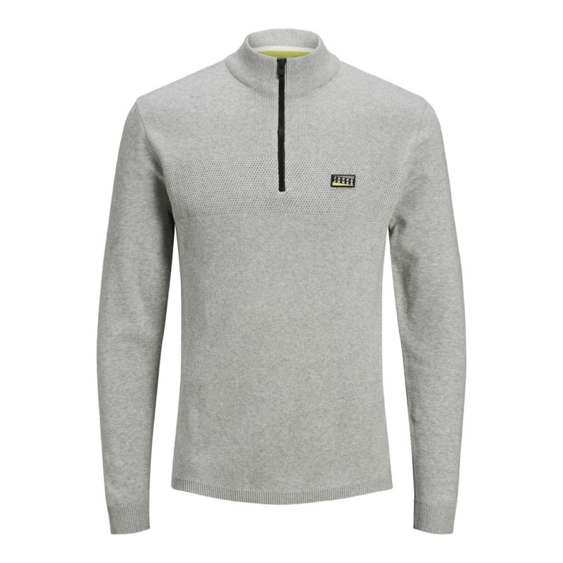 JACK & JONES Strik Polotrøje - Light Grey Melange