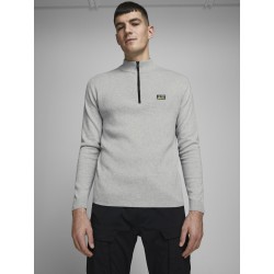 JACK & JONES Strik Polotrøje - Light Grey Melange