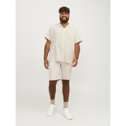 JACK & JONES Plus Luke Dobby Ternet S/S Skjorte - Fields Of Rye