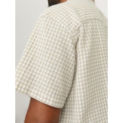 JACK & JONES Plus Luke Dobby Ternet S/S Skjorte - Fields Of Rye