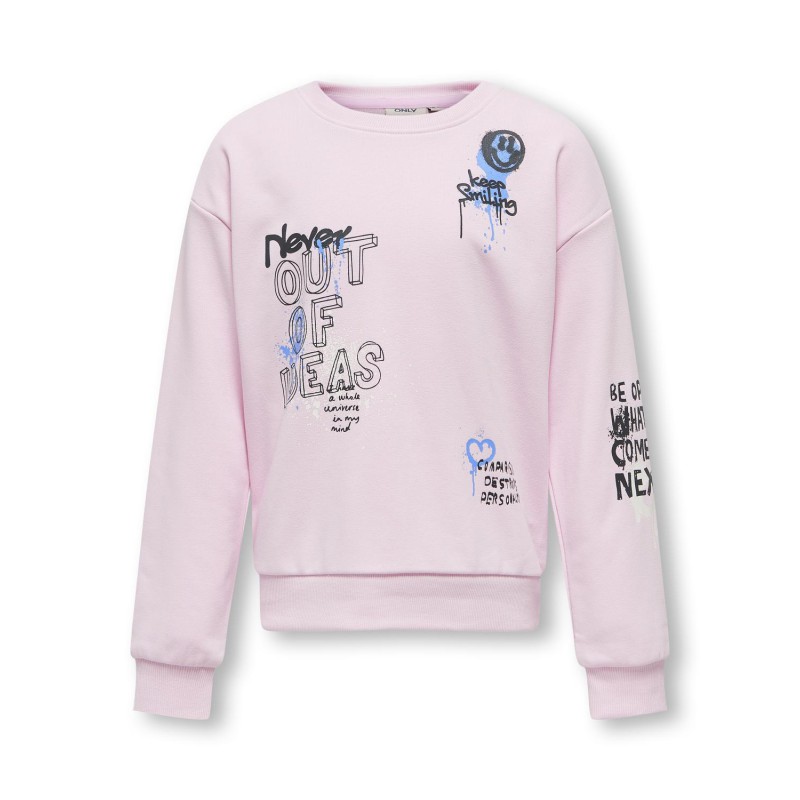 KIDS ONLY Melanie Langærmet Grafit O-Neck Box Ub Swt - Pirouette