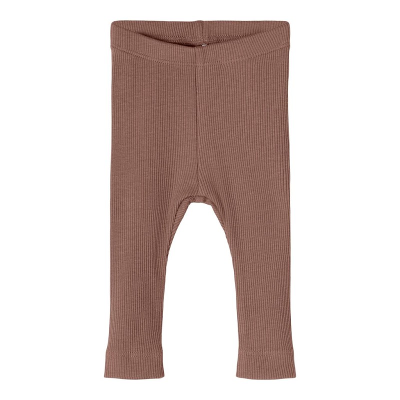 NAME IT Mini Rib Leggings - Cognac Melange