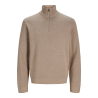 JACK & JONES Blamilano Stitch Strik Kvart Lynet Sweater - Greige