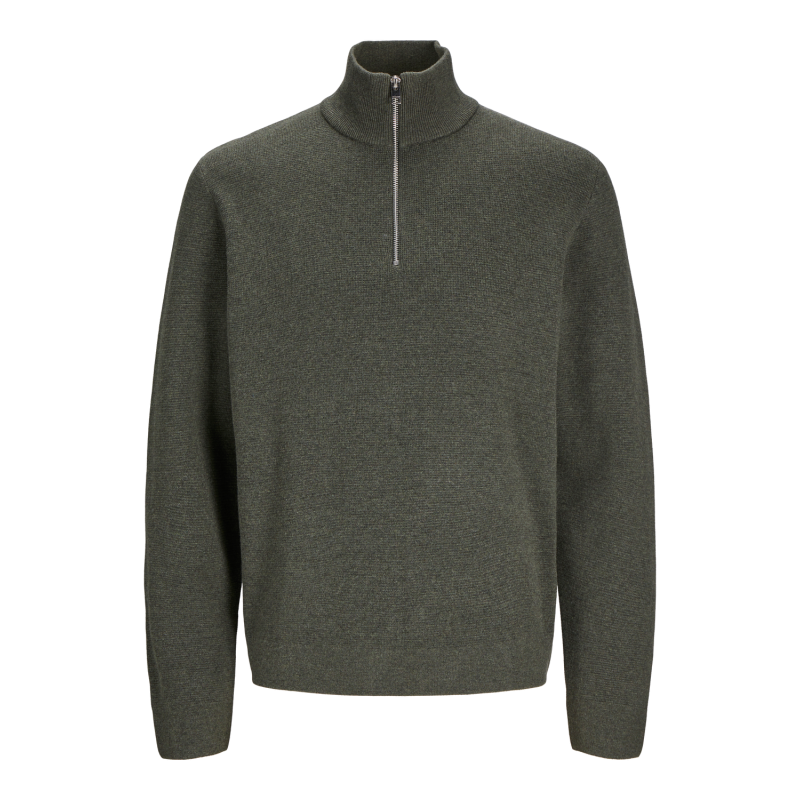 JACK & JONES Jprblamilano Stitch Knit Half Zip Sn - Peat