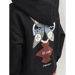 JACK & JONES Junior Noho Back Grafisk Hoodie - Sort