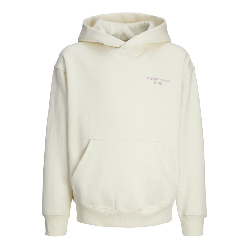 JACK & JONES Junior Noho Back Grafisk Hoodie - Antique White