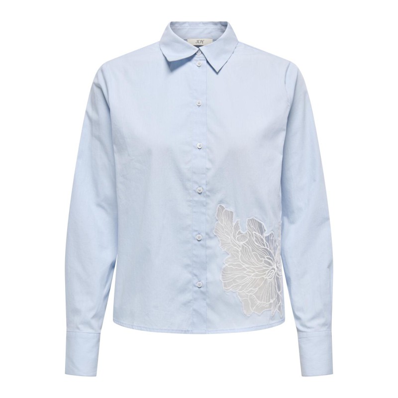 JDY Flora Langærmet Embroidery Shirt Vævet - Cashmere Blue