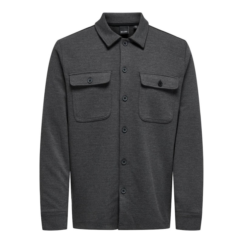 ONLY & SONS Kodyl Sweat Overshirt - Dark Grey Melange