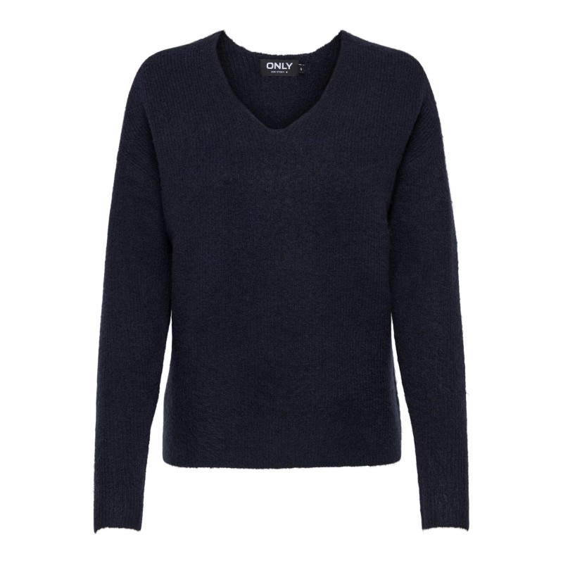 ONLY Camilla V-Neck Langærmet Pullover Knt - Night Sky