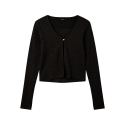 LMTD Kula Langærmet Rib Cardigan - Sort