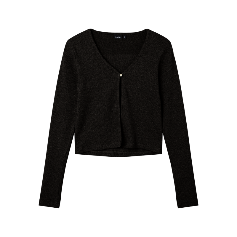 LMTD Kula Langærmet Rib Cardigan - Sort