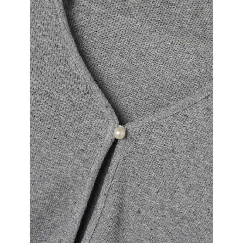 LMTD Kula L/S Rib Cardigan - Grey Melange