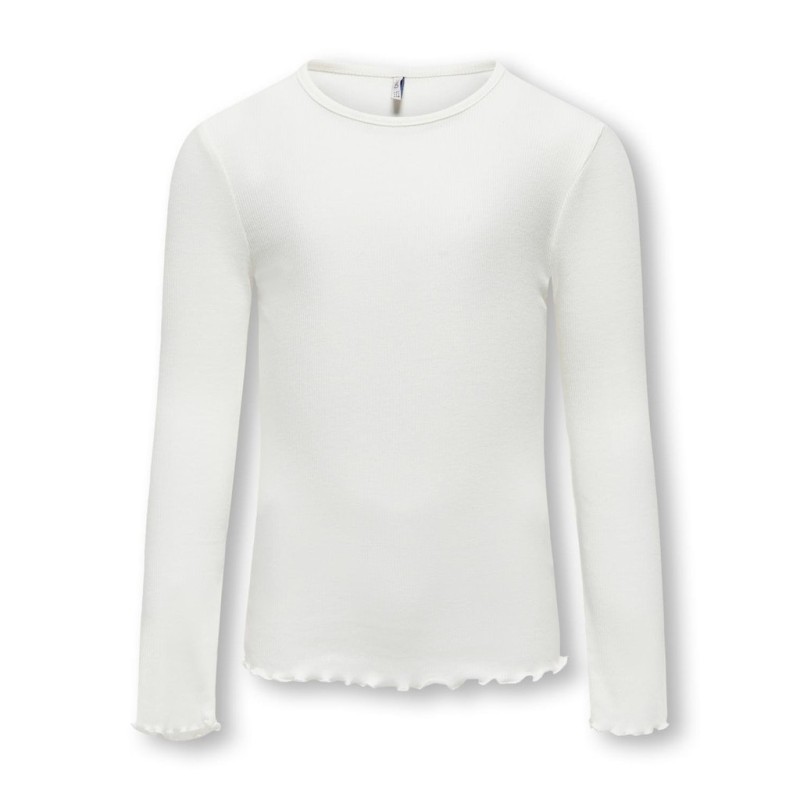 KIDS ONLY Evig L/S Rib Top - Cloud Dancer