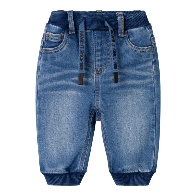 NAME IT Baby Ben Baggy Fleece Jeans- Medium Blue Denim