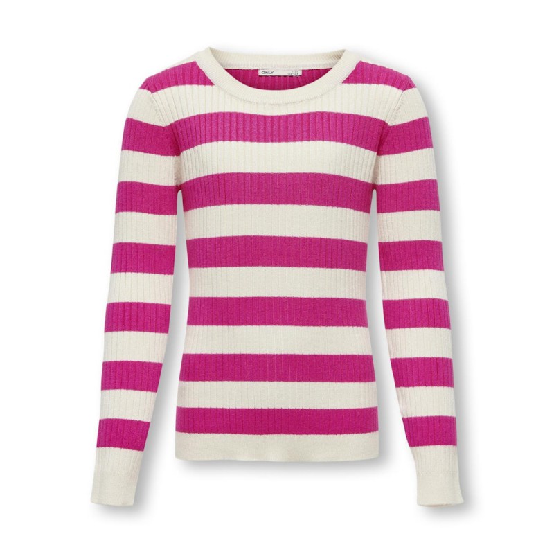 KIDS ONLY Karol L/S O-Hals Strik - Fuchsia Purple