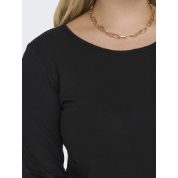 ONLY CARMAKOMA Lonny langærmet basis bluse - Black
