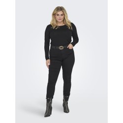 ONLY CARMAKOMA Lonny langærmet basis bluse - Black