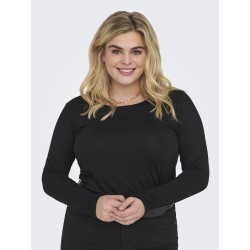 ONLY CARMAKOMA Lonny langærmet basis bluse - Black