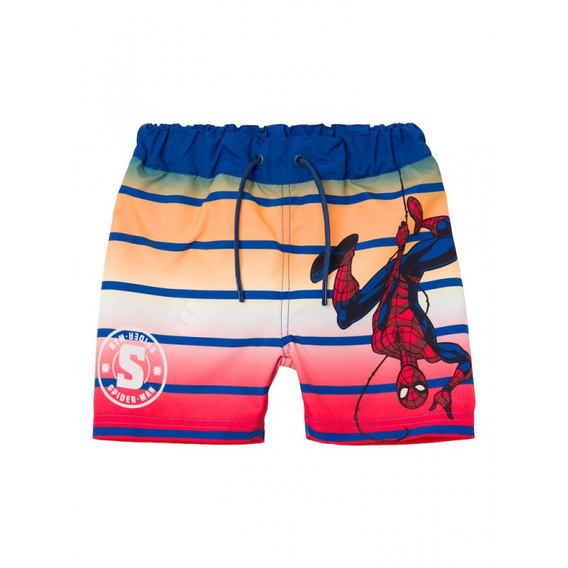 NAME IT Mini Melvin Spiderman Lange Badeshorts - Set Sail