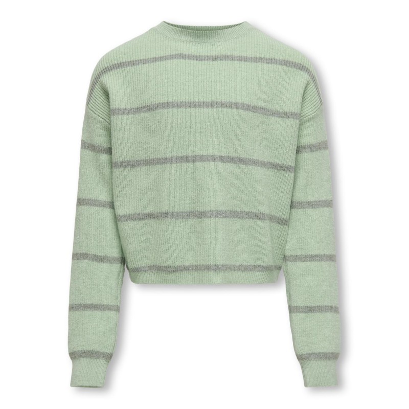 KIDS ONLY Franca Kort Langærmet Stripe Knt - Birds Egg Green