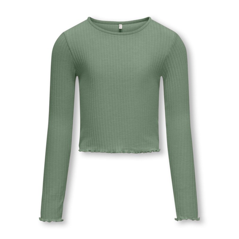 KIDS ONLY Nella Langærmet O-Neck Top Jrs - Hedge Green