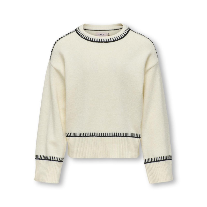 KIDS ONLY Ibi Langærmet Stitch O-Neck Cp Knt - Hvidcap Gray