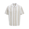 JACK & JONES PLUS Ccsummer Stripe Resort Hør Skjorte - Travertine