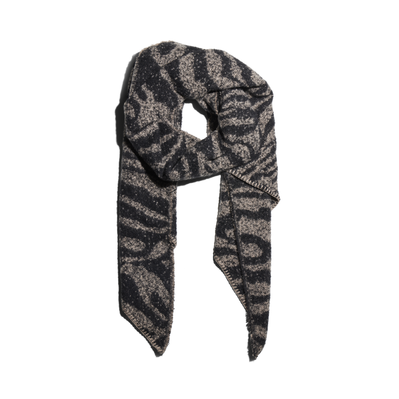 PIECES Pcpyron Lang Animal Scarf  Bc - Hvid Pepper