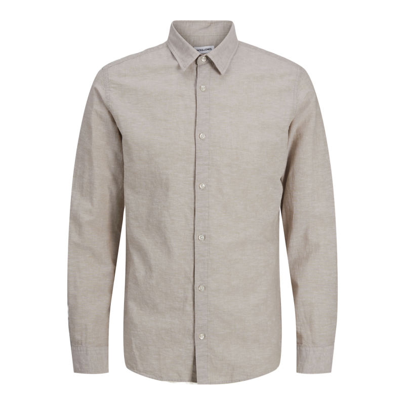 JACK & JONES JUNIOR L/S Breeze Hør Skjorte - Crockery