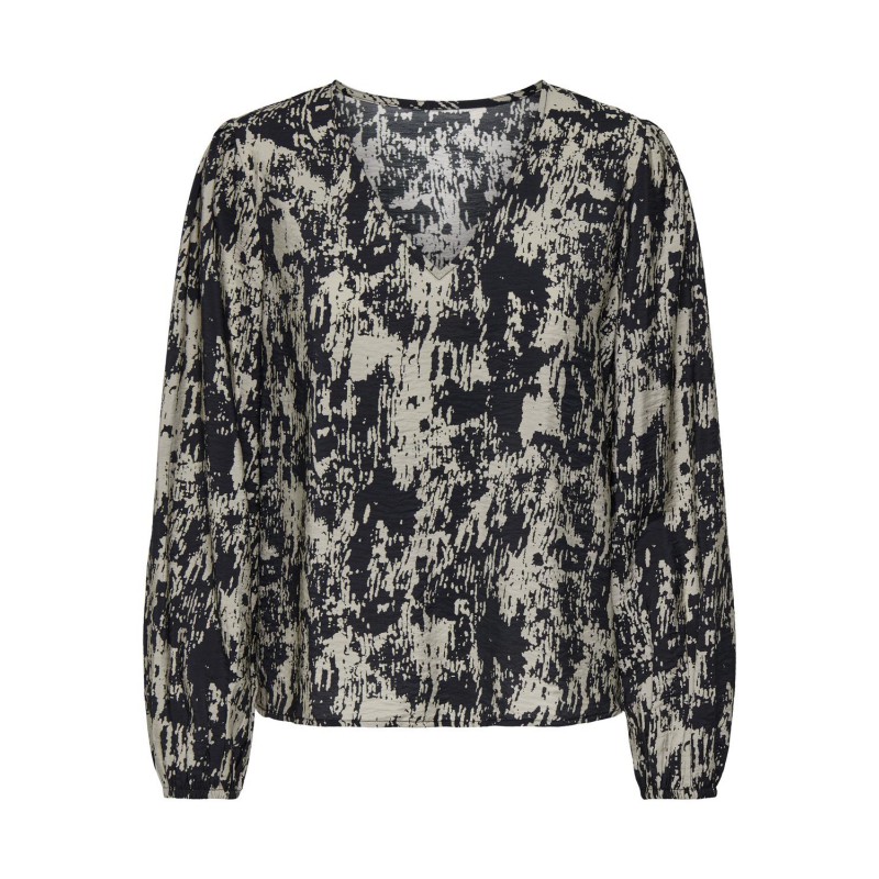 JDY Barbara Langærmet V-Neck Top Vævet Exp - Sort