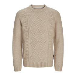 JACK & JONES Jprbludiogo Cable Knit Ln - Pure Cashmere