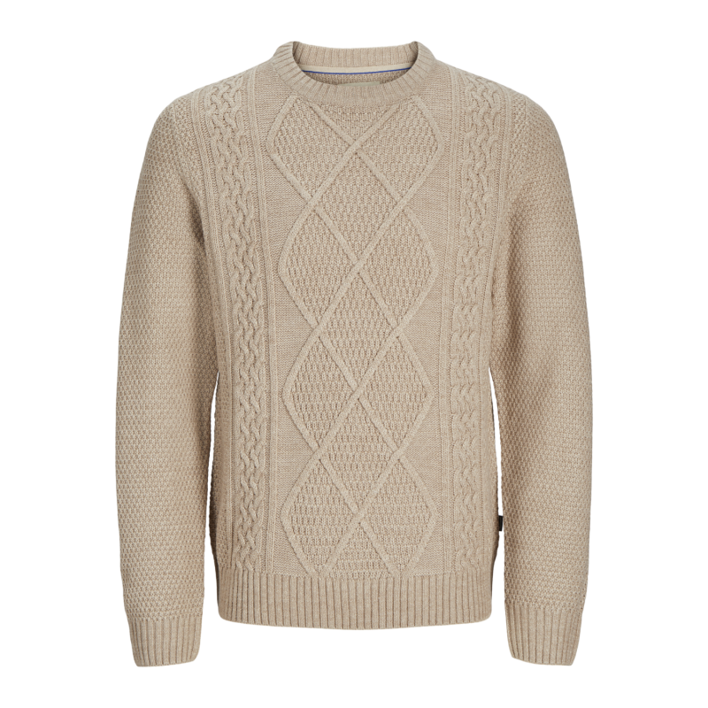 JACK & JONES Jprbludiogo Cable Knit Ln - Pure Cashmere