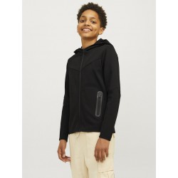 JACK & JONES Junior Fusion Lynlås Hoodie - Sort