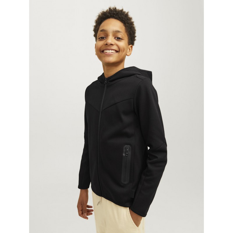 JACK & JONES Junior Fusion Lynlås Hoodie - Sort