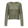 JDY Sun Lay L/S Boatneck Strik Pullover - Ivy Green