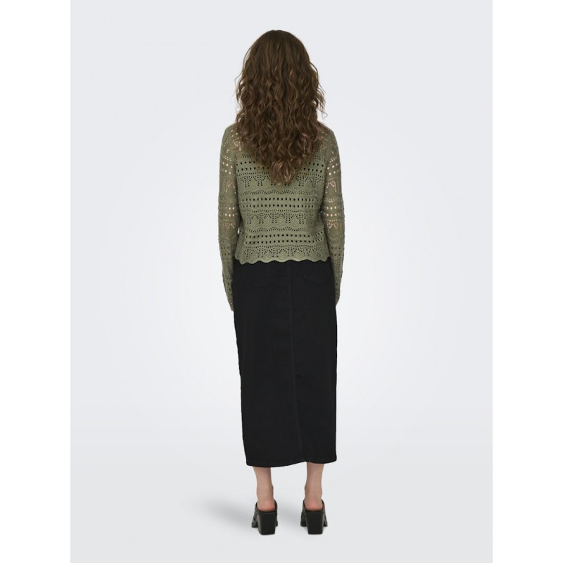 JDY Sun Lay L/S Boatneck Strik Pullover - Ivy Green