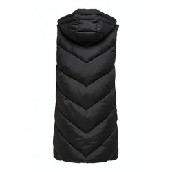 JDY Skylar Padded Hood Vest - Sort
