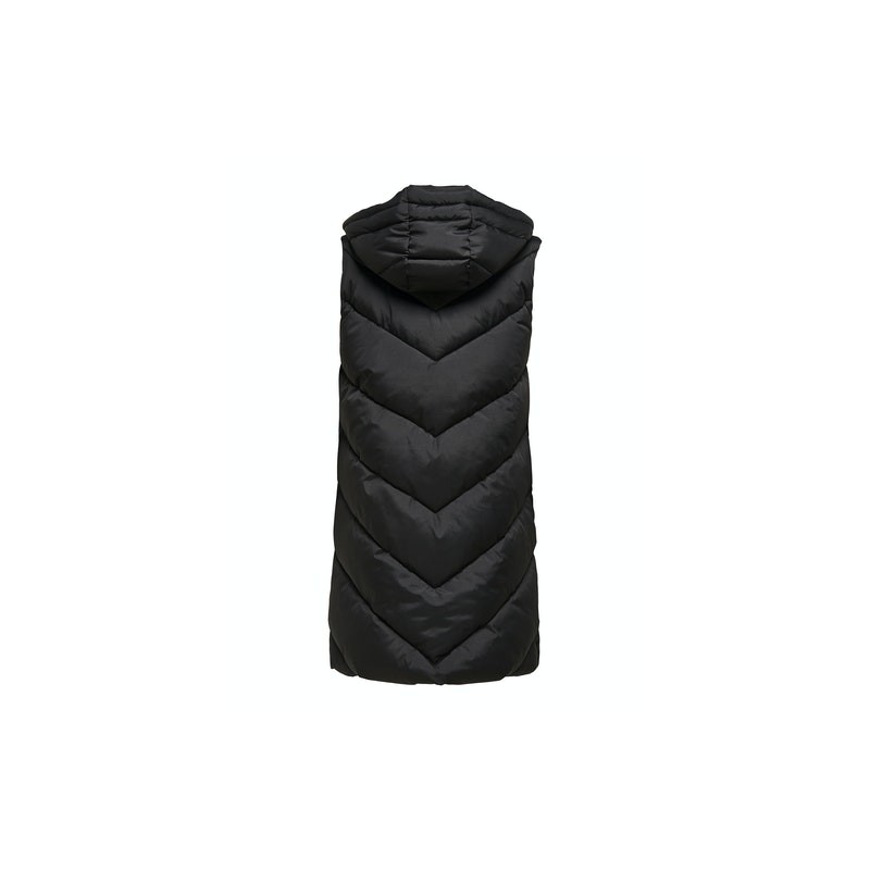 JDY Skylar Padded Hood Vest - Sort